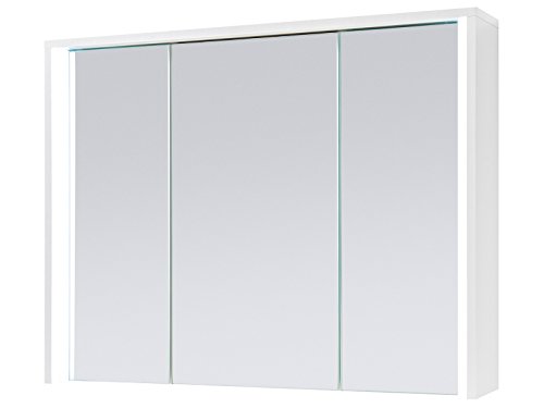 Spiegelschrank Badezimmerschrank Badspiegel Badschrank Badmöbel Kirkja III Weiß/Weiß 86 cm von möbelando
