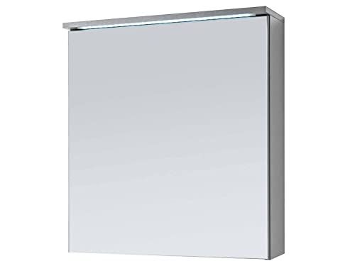 Spiegelschrank Badschrank Spiegel Badhängeschrank Badmöbel Kirkja I Titan/Weiß 60 cm von möbelando