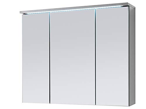 Spiegelschrank Badschrank Spiegel Badhängeschrank Badmöbel Kirkja I Titan/Weiß 80 cm von möbelando