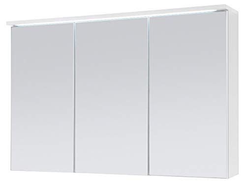 Spiegelschrank Badschrank Spiegel Badhängeschrank Badmöbel Kirkja I Weiß/Weiß 100 cm von möbelando