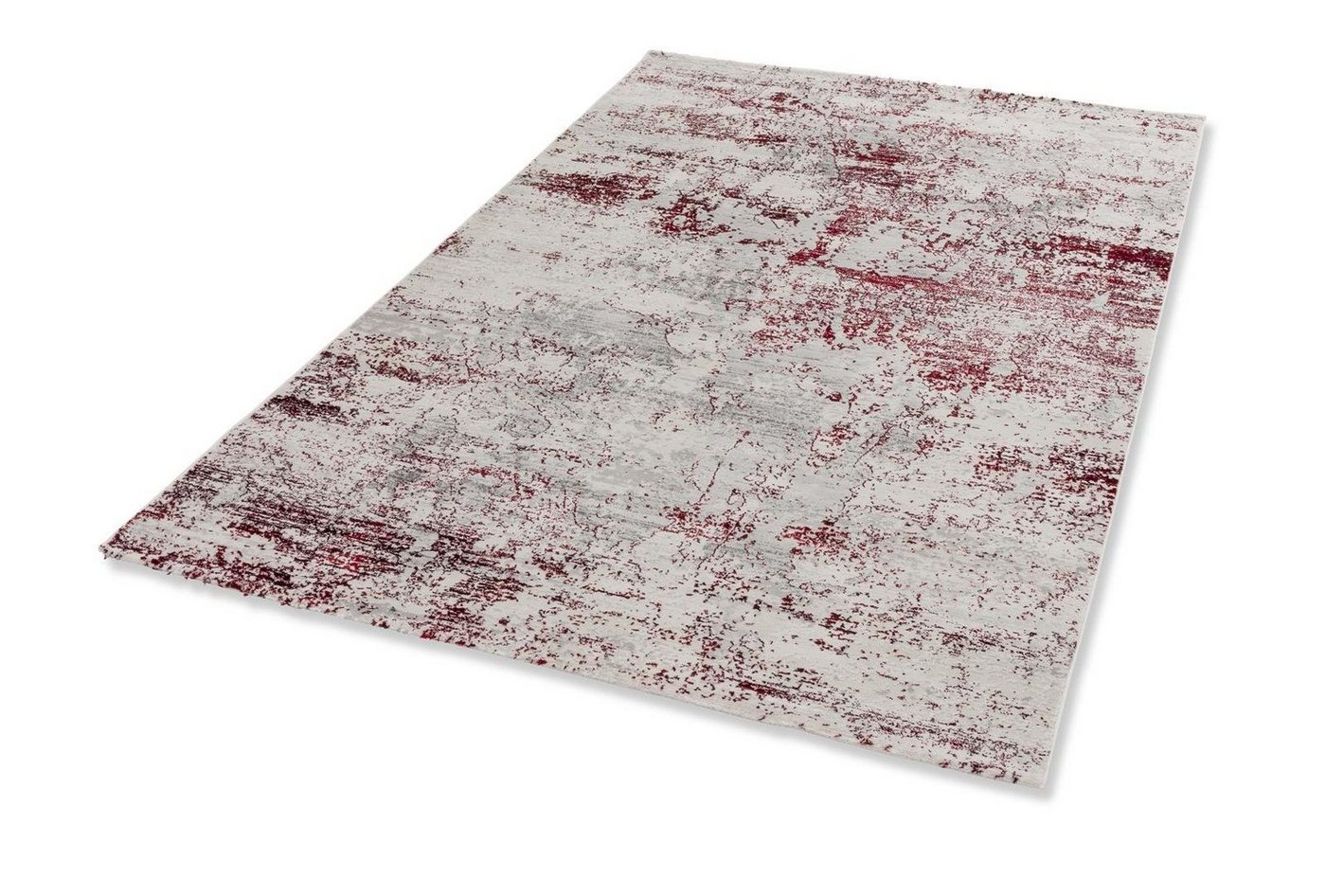 Teppich Antea, möbelando, rechteckig, rechteckig - Breite x Höhe ca. 133 cm x 0,9 cm Maschinell gewebt Indoor - rot/creme Vintage von möbelando