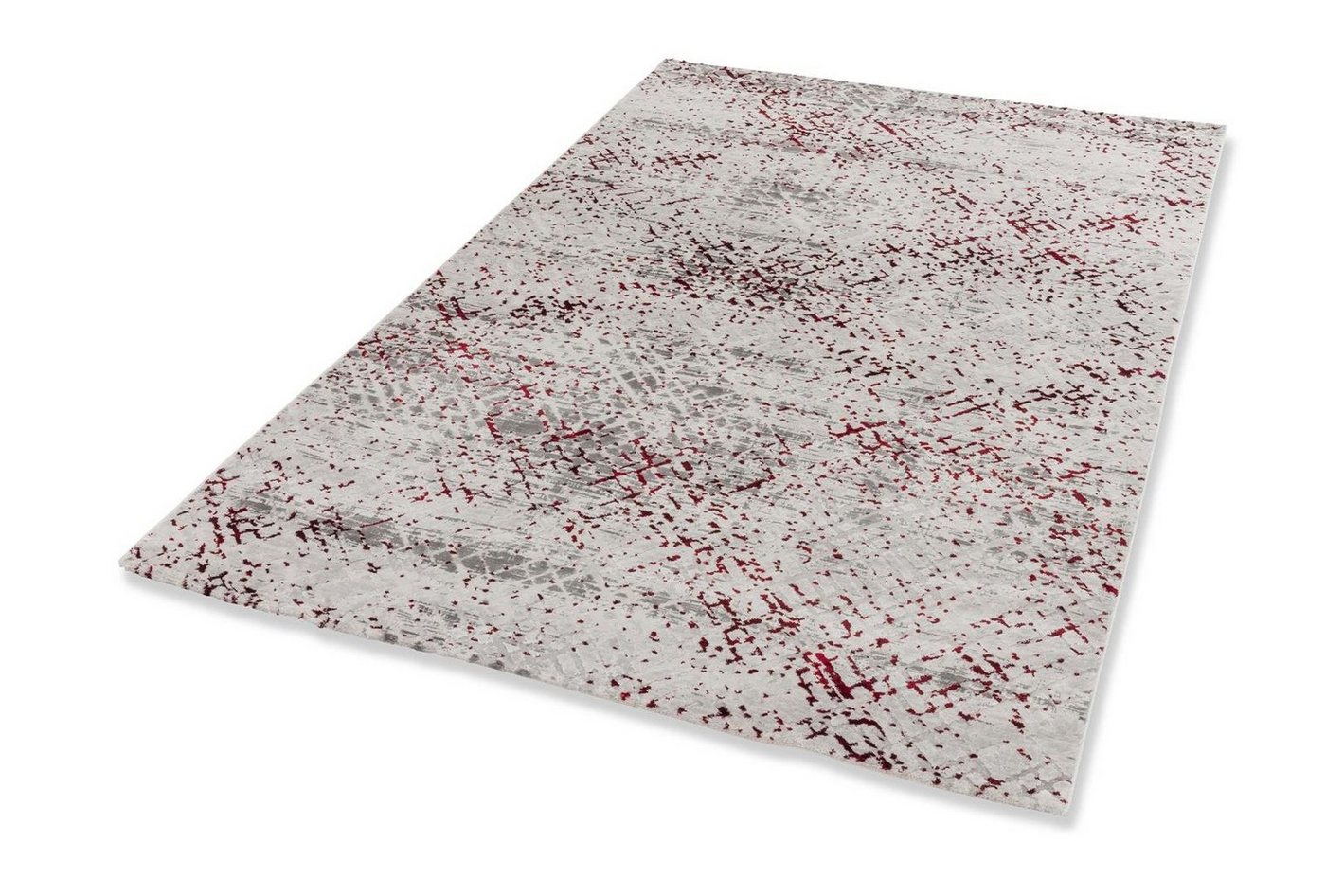 Teppich Antea, möbelando, rechteckig, rechteckig - Breite x Höhe ca. 133 cm x 0,9 cm Maschinell gewebt Indoor - rot/creme von möbelando