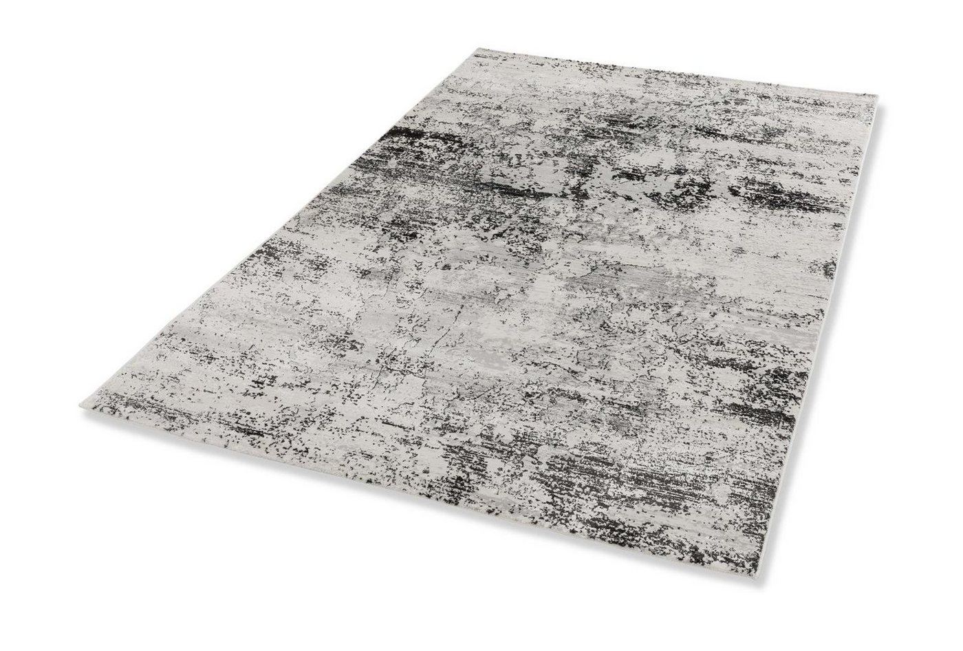 Teppich Antea, möbelando, rechteckig, rechteckig - Breite x Höhe ca. 160 cm x 0,9 cm Maschinell gewebt Indoor - schwarz/creme Vintage von möbelando