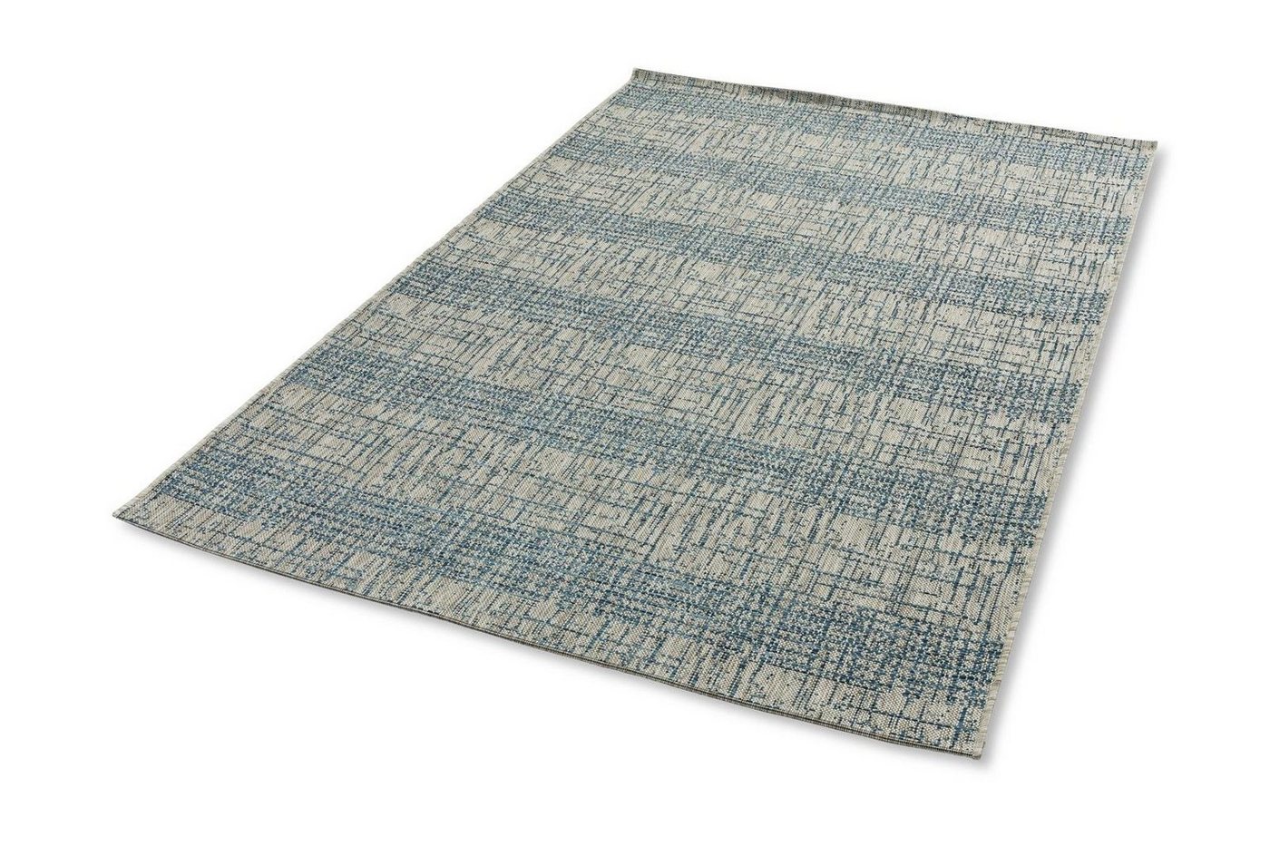 Teppich Imola, möbelando, rechteckig, rechteckig - Breite x Höhe ca. 160 cm x 0,5 cm Maschinell gewebt Outdoor-Teppich! - Auch für Balkon und Terasse geeignet - blau von möbelando
