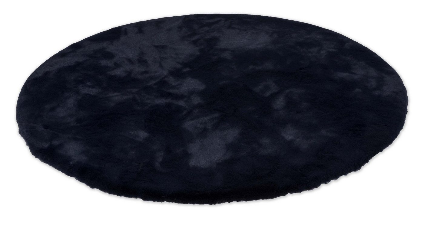 Teppich Tender, möbelando, rund, rund - Breite x Höhe ca. 120 cm x 2,5 cm Maschinell gewebt Indoor - nachtblau von möbelando