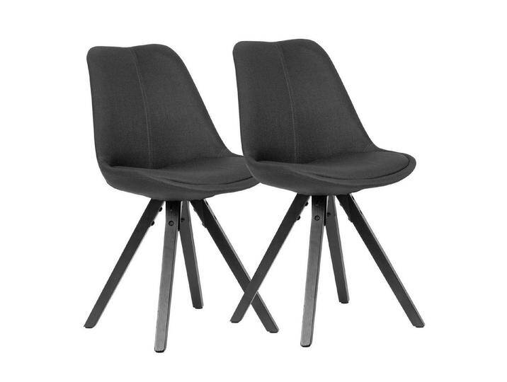 möbelando 4-Fußstuhl 2er Set Esszimmerstuhl Anthrazit mit schwarzen Beinen Stuhl Skandinavi (2er Set), 52 x 87 x 49 cm (B/H/L), schwarz von möbelando