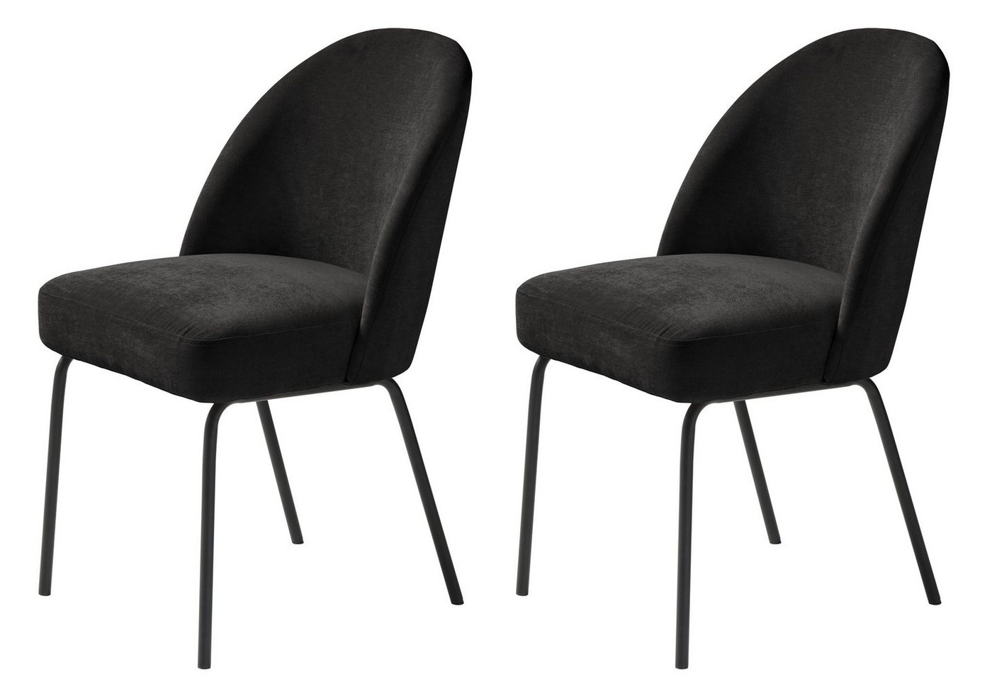 möbelando 4-Fußstuhl Cadiz (2er-Set), aus Polyester/Metall in Schwarz. Abmessungen (BxHxT) 48,5x84x57 cm von möbelando