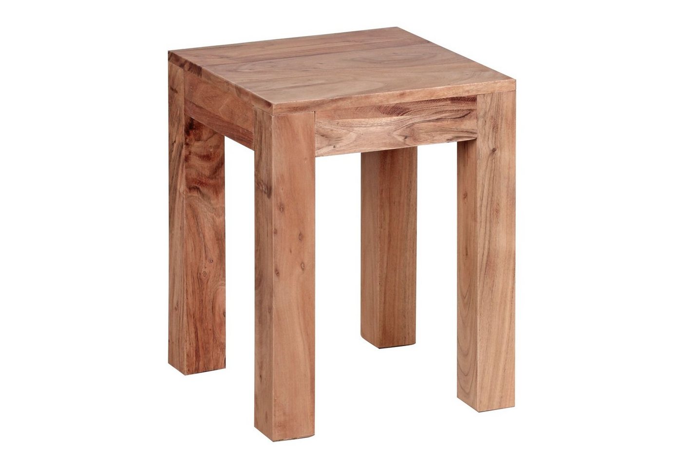 möbelando Beistelltisch Beistelltisch MUMBAI Massiv-Holz Akazie 35 x 35, Beistelltisch MUMBAI Massiv-Holz Akazie 35 x 35 cm Wohnzimmer-Tisch Design dunkel-braun Landhaus-Stil Couchtisch von möbelando