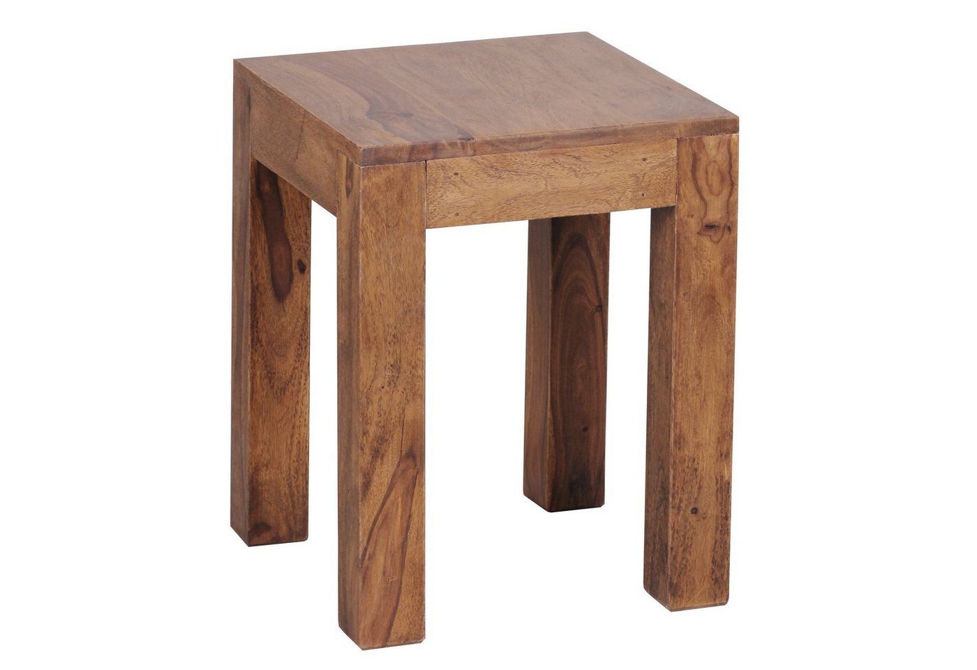 möbelando Beistelltisch Beistelltisch MUMBAI Massiv-Holz Sheesham 35 x 35, Beistelltisch MUMBAI Massiv-Holz Sheesham 35 x 35 cm Wohnzimmer-Tisch Design dunkel-braun Landhaus-Stil Couchtisch von möbelando