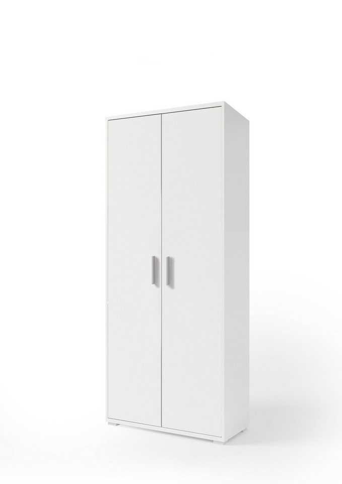 PREISBRECHER Aktenschrank Clermont (BxHxT: 79,1x186x35 cm) in weiß mit 2 Türen und 5 Fächern von PREISBRECHER