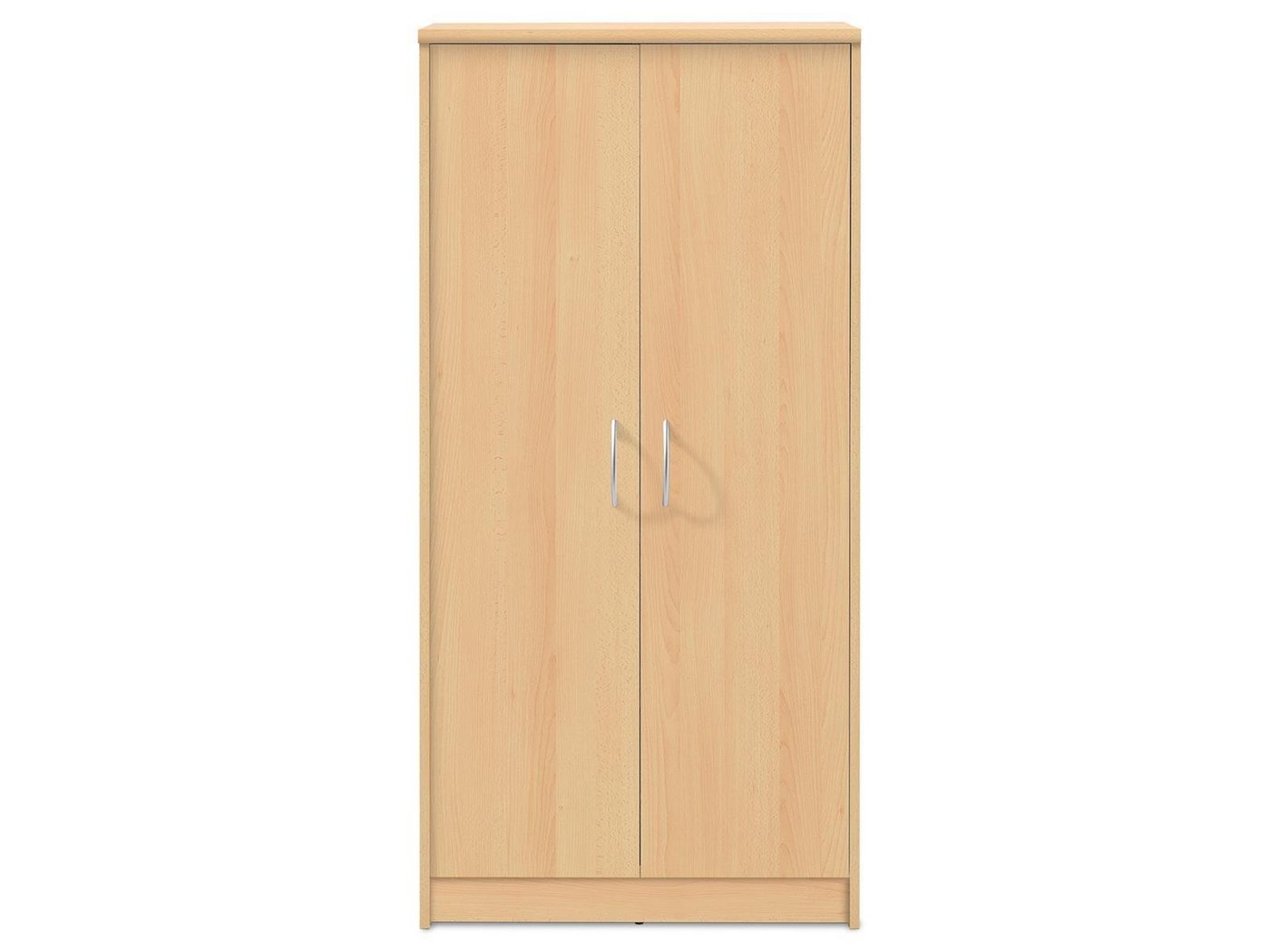 möbelando Aktenschrank Olli Moderner Schrank aus Spanplatte in Buche Nachbildung mit 2 Holztüren, 1 Konstruktionsboden und 3 Einlegeböden. Breite 72 cm, Höhe 148 cm, Tiefe 35 cm von möbelando