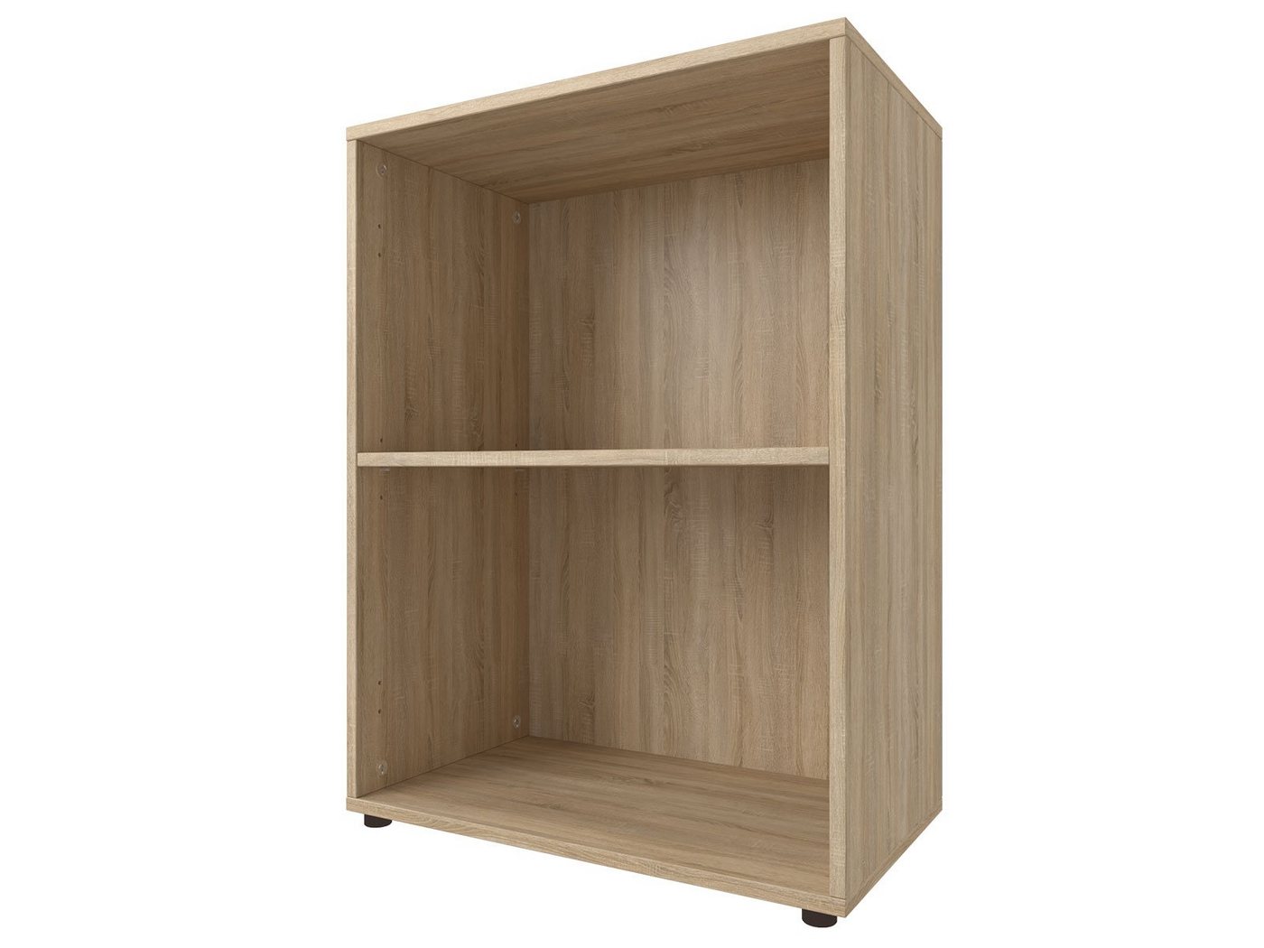 möbelando Aktenschrank Trio 2 zeitloses Regal aus Spanplatte in Sonoma/Eiche mit 1 höhenverstellbaren Einlegeboden. Breite 57 cm, Höhe 77 cm, Tiefe 33 cm - Made in Germany von möbelando