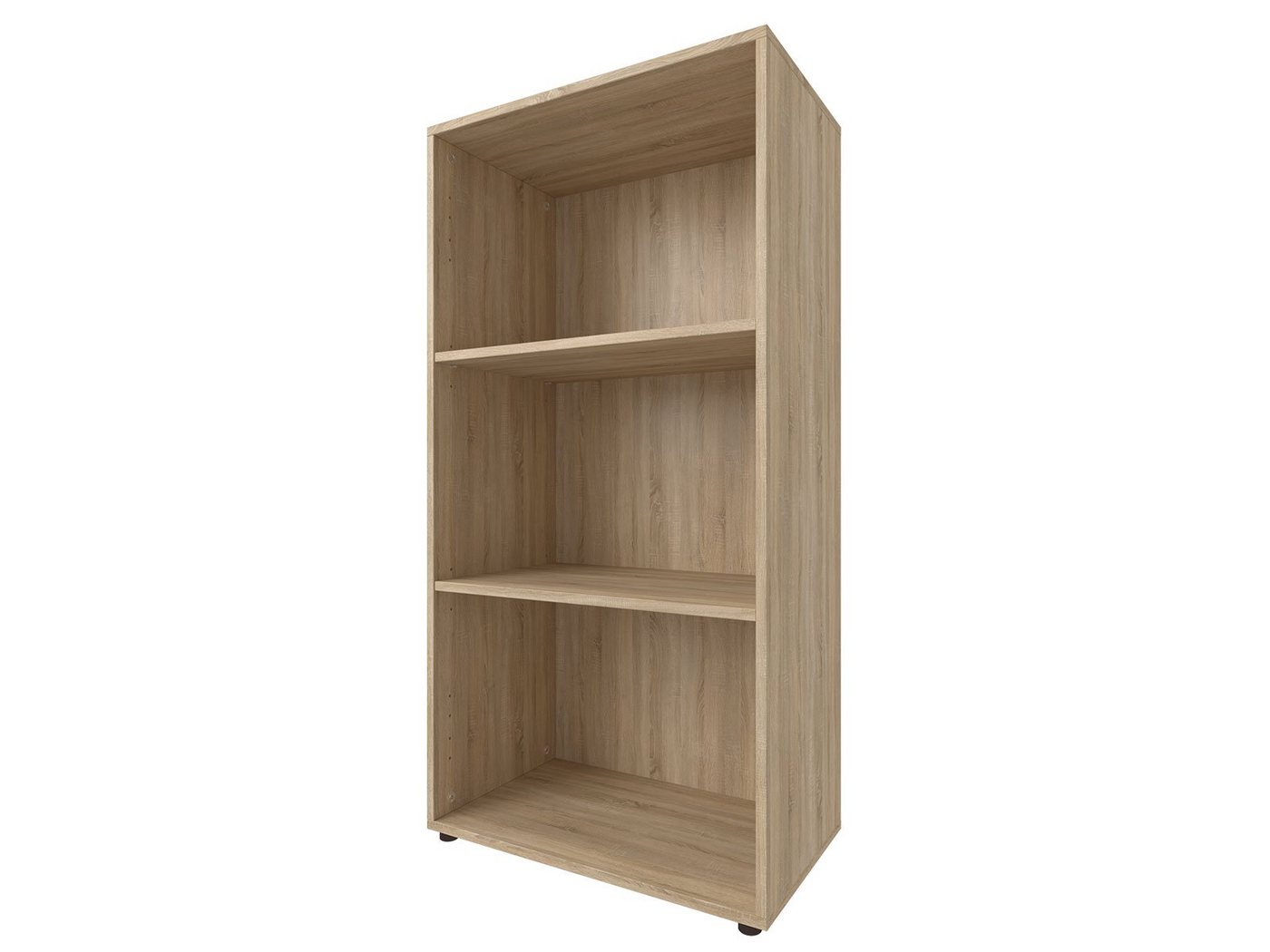 möbelando Aktenschrank Trio 3 zeitloses Regal aus Spanplatte in Sonoma/Eiche mit 2 höhenverstellbaren Einlegeboden. Breite 57 cm, Höhe 113 cm, Tiefe 33 cm - Made in Germany von möbelando