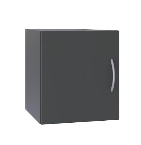 möbelando Aufsatzschrank >MULTIRAUMKONZEP< in Graphit - 50x40x40cm (BxHxT) von möbelando