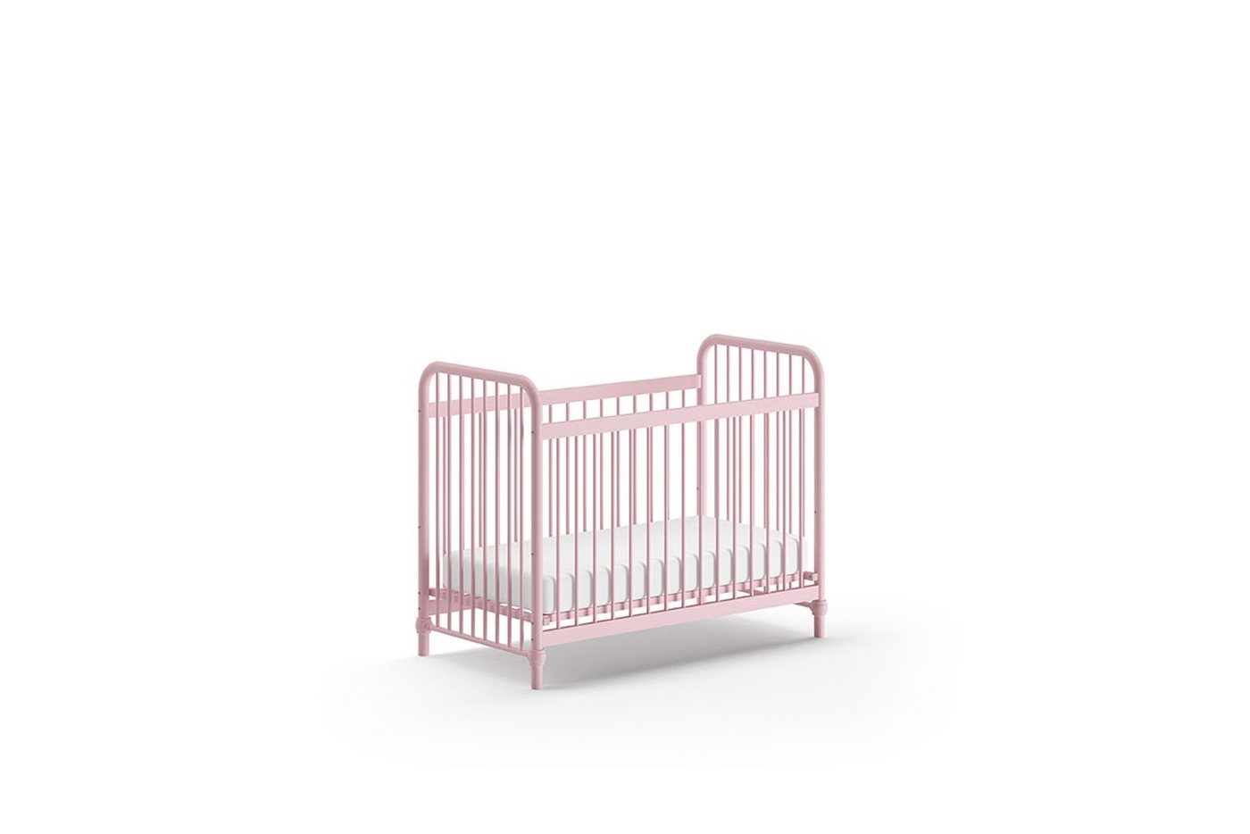 möbelando Babybett BRONXX, aus Metall in Pink matt. Abmessungen (BxHxT) 130,7x102,2x71 cm von möbelando