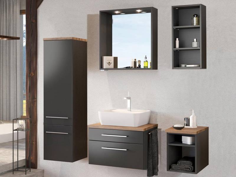 möbelando Badezimmer-Set Davos, (5-St), 140 x 47 cm (B/T) von möbelando