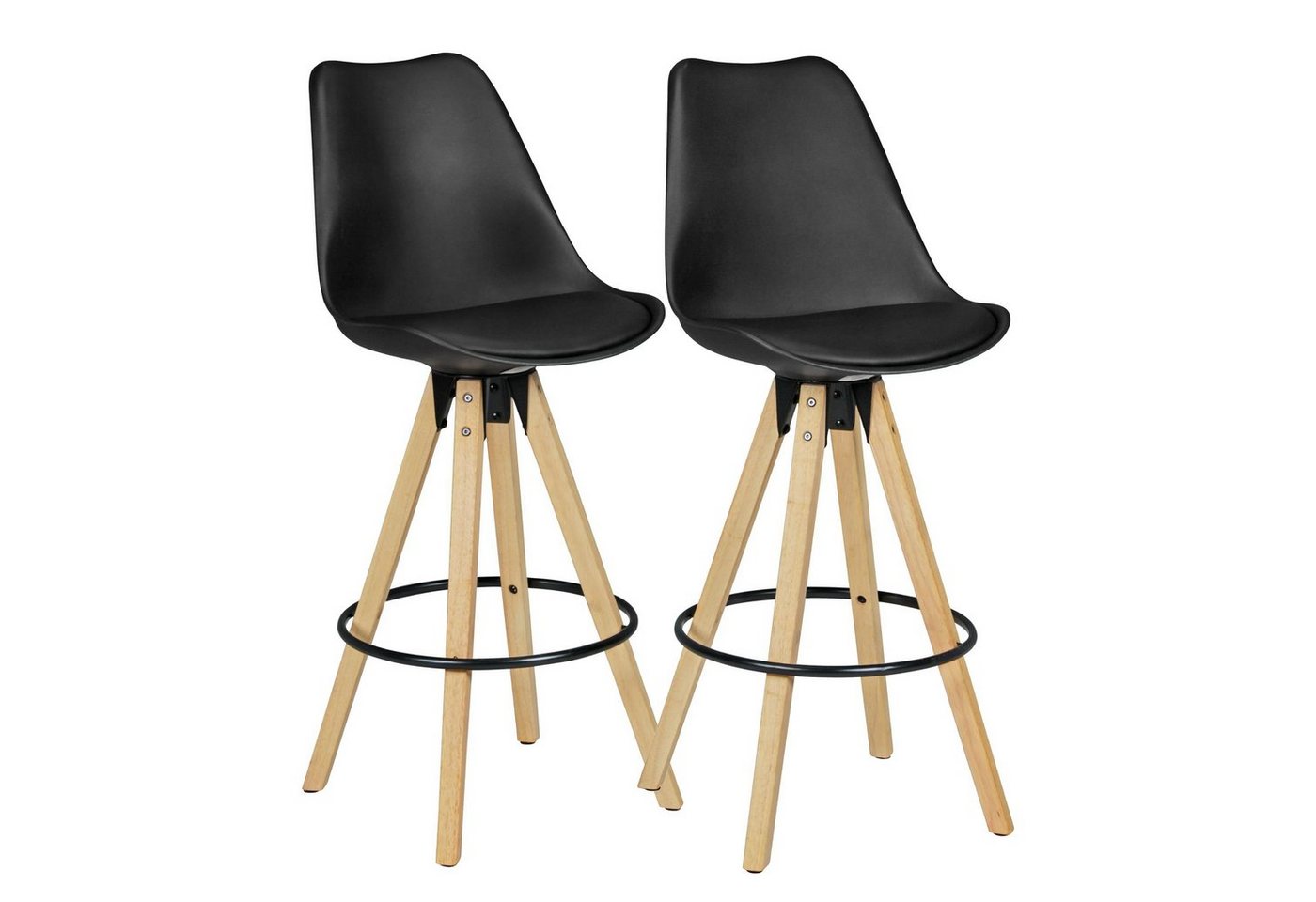möbelando Barhocker 2er Set Barhocker LIMA Schwarz Retro Design Kunstleder Holz mit Lehne (2er Set), 45 x 113 x 45 cm (B/H/L) möbelando Barhocker 2er Set Barhocker LIMA Schwarz Retro Design Kunstleder Holz mit Lehne (2er Set), 45 x 113 x 45 cm (B/H/L) von möbelando