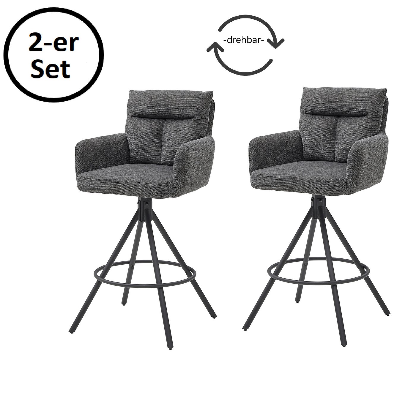 Stolkom Sp.z.o.o. Barhocker 54 x 103,5 x 60 cm (B/H/T) (2er-Set, 2er-Set) von Stolkom Sp.z.o.o.