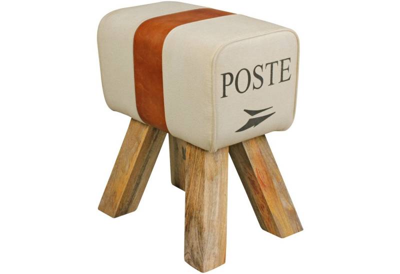 möbelando Sitzhocker Design Turnbock Sitzhocker CANVAS Braun 40 x 30 x 47 cm, Turnhocker, 30 x 47 x 40 cm (B/H/L) von möbelando