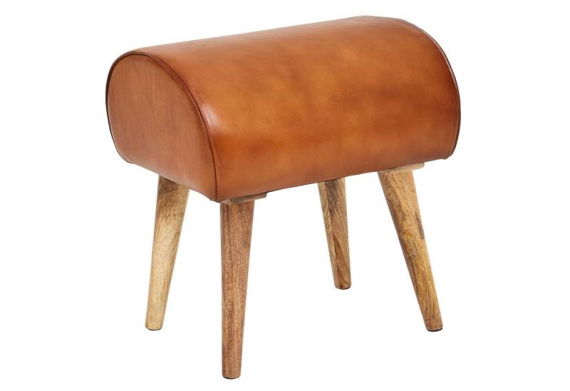 möbelando Sitzhocker Sitzhocker Echtleder / Massivholz 45 x 53 x 40 cm Moderner Lederhocker, 40 x 53 x 45 cm (B/H/L) von möbelando