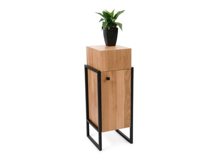 möbelando Beistellschrank Bolzano (BxHxT: 30x80x30 cm) aus Massivholz, Metall in Wildeiche mit einer T?r, braun von möbelando