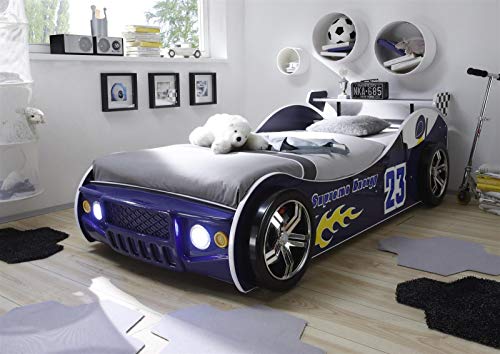 möbelando Bett Kinderbett Jugendbett Auto Kinder Jugend Autobett Letta I Blau von möbelando