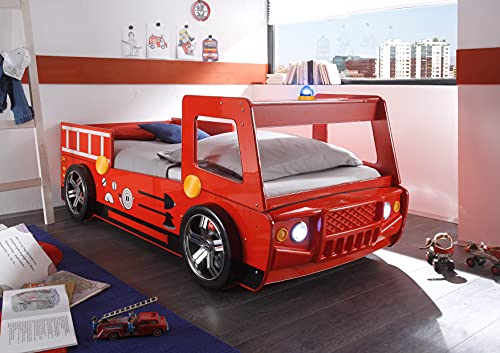 möbelando Bett Kinderbett Jugendbett Auto Kinder Jugend Autobett Spark I Rot von möbelando
