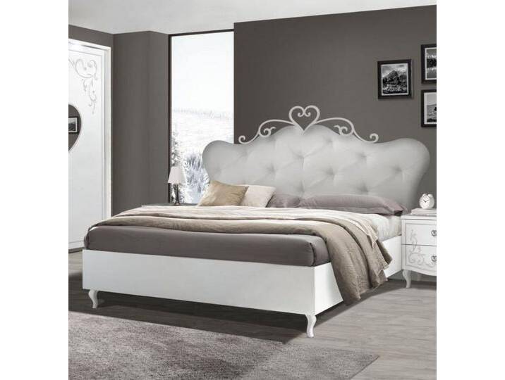möbelando Bett Salvina (BxHxT: 206x130x205 cm), in Weiss, weiß von möbelando