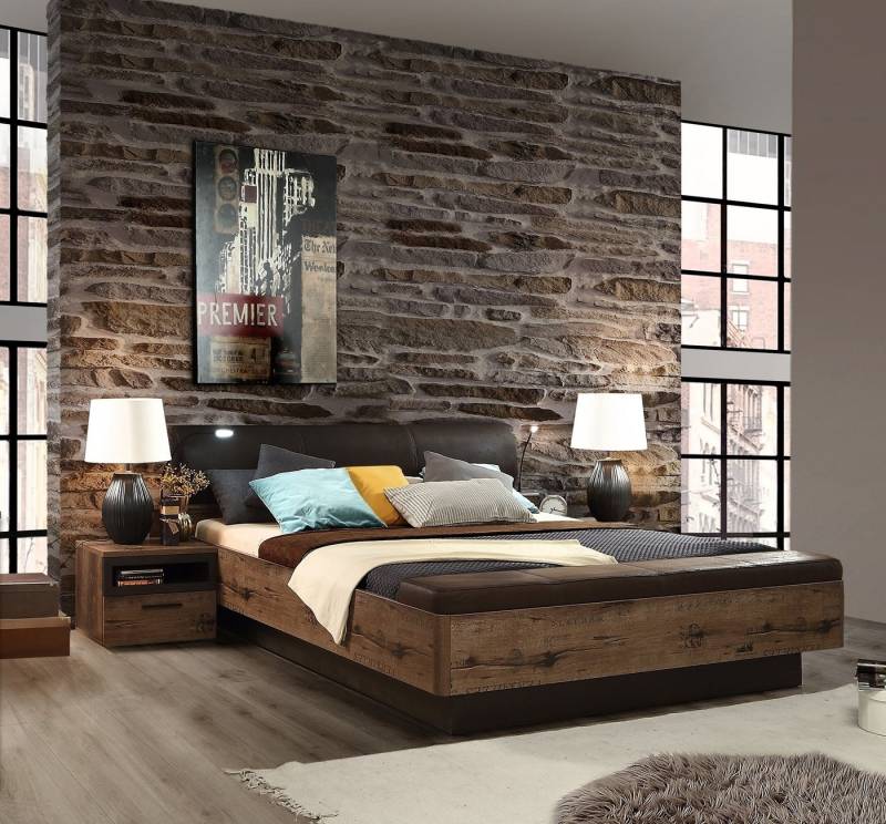 FORTE Bett mit Stauraum in Schlammeiche Dekor, 219,8x90,2x242,2cm B/H/T FORTE Bett mit Stauraum in Schlammeiche Dekor, 219,8x90,2x242,2cm B/H/T von FORTE