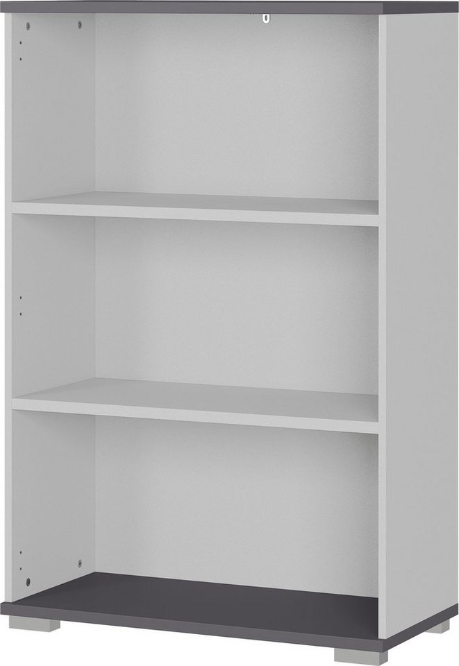 möbelando Bücherregal 416, BxHxT: 80x123x40 cm, in grau, anthrazit mit 2 Einlegeböden von möbelando