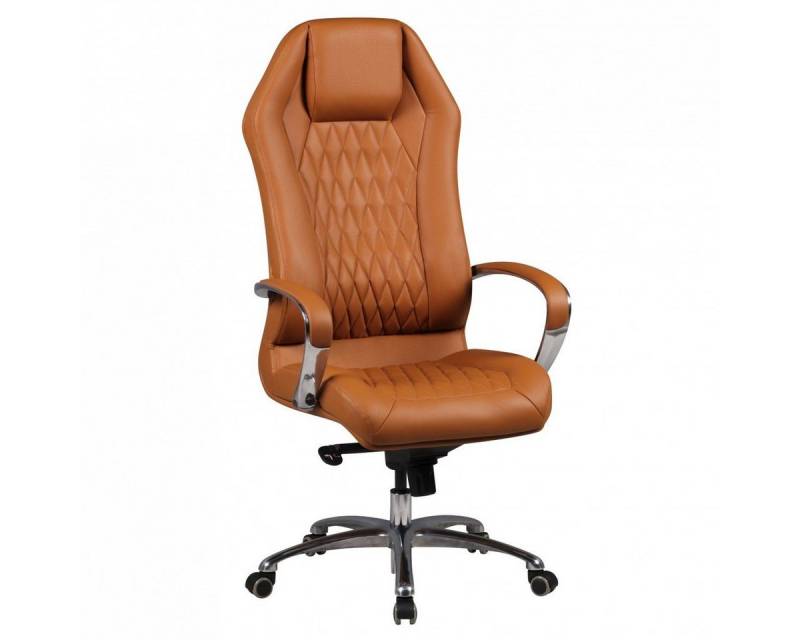 möbelando Bürostuhl Bürostuhl MONTEREY Echt-Leder Caramel Schreibtischstuhl 120KG Chefsess, 67 x 136 x 70 cm (B/H/L) von möbelando