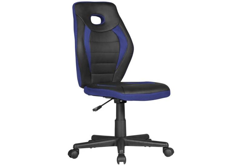 möbelando Drehstuhl Kinderschreibtischstuhl LUAN schwarz/blau für Kinder ab 6 mit Lehne, 63 x 103 x 63 cm (B/H/L) von möbelando