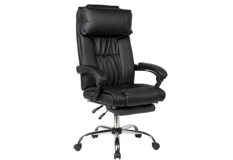 möbelando Schreibtischstuhl Schreibtischstuhl Bezug Kunstleder Schwarz Arbeitsstuhl bis 110 kg, 67 x 127 x 67 cm (B/H/L) von möbelando
