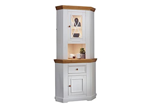 möbelando Buffet WZ-0133 aus Kiefer massiv in weiß mit Einer Schublade und 2 Türen. Abmessungen (BxHxT) 103x214x69 cm von möbelando