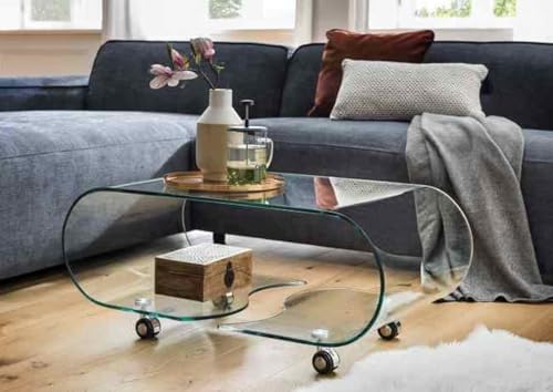 möbelando Couchtisch >7/123< in Klarglas, Glas - 90x38x50cm (BxHxT) von möbelando