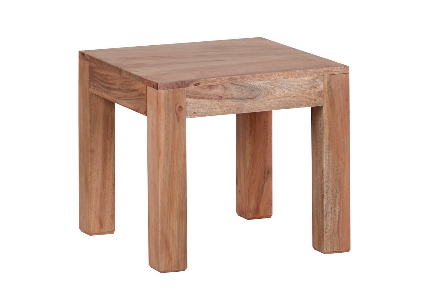 möbelando Couchtisch Couchtisch Massiv-Holz Akazie 45 cm breit Wohnzimm, Couchtisch Massiv-Holz Akazie 45 cm breit Wohnzimmer-Tisch Design braun Landhaus-Stil Beistelltisch Natur-Produkt Wohnzimmermöbel Unikat modern Massivholzmöbel Echtholz quadratisch von möbelando