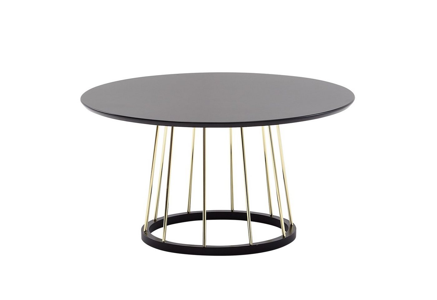 möbelando Couchtisch Couchtisch Rund 80x80x42 cm Schwarz Gold Sofatisch, Couchtisch Rund 80x80x42 cm Schwarz Gold Sofatisch Metall Modern, Runder Wohnzimmertisch Salontisch, Tisch Wohnzimmer Groß, Kaffeetisch Loungetisch von möbelando