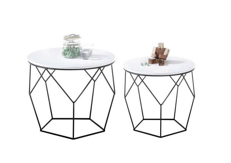 möbelando Couchtisch HAITI (BxHxT: 50x40x50 cm), aus Holzwerkstoff in weiß von möbelando