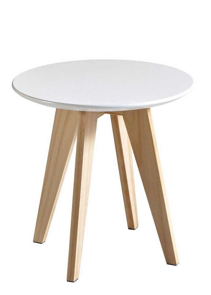 PREISBRECHER Couchtisch Rondo, aus MDF in Weiß. Abmessungen (BxHxT) 40x40x40 cm von PREISBRECHER