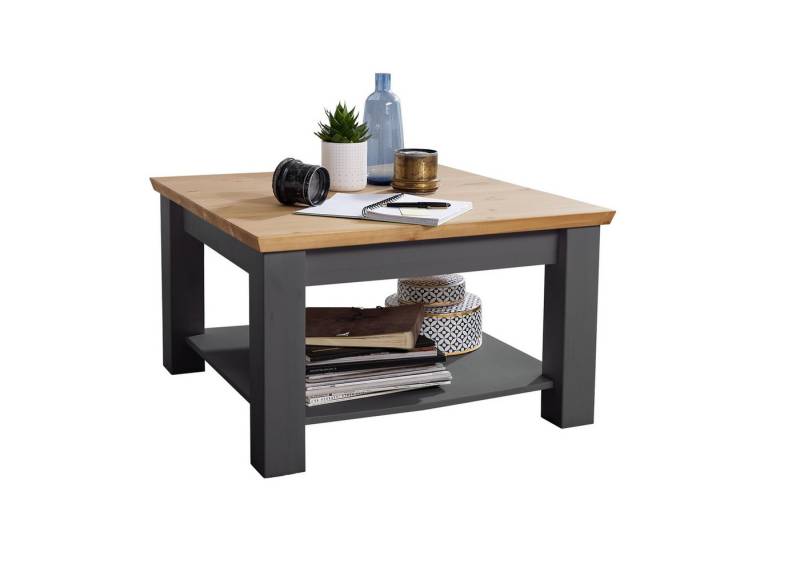 G+K Möbelvertriebs GmbH Couchtisch aus Kiefer massiv in grau mit Absetzungen in eichefarbig (BxHxT: 75x45x75 cm) von G+K Möbelvertriebs GmbH