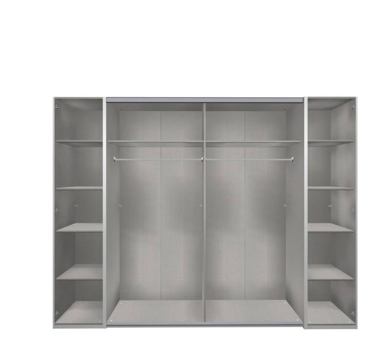 freiraum Dreh-/Schwebetürenschrank Lotto (BxH: 272x210 cm) in WEISS + GRAPHIT mit 4 Türen und 10 Einlegeböden von freiraum