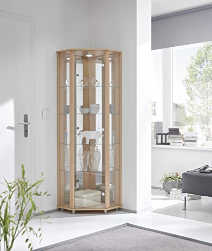 möbelando Eckvitrine Vitrinenschrank Glasvitrine Vitrine Berlin I Buche möbelando Eckvitrine Vitrinenschrank Glasvitrine Vitrine Berlin I Buche von möbelando