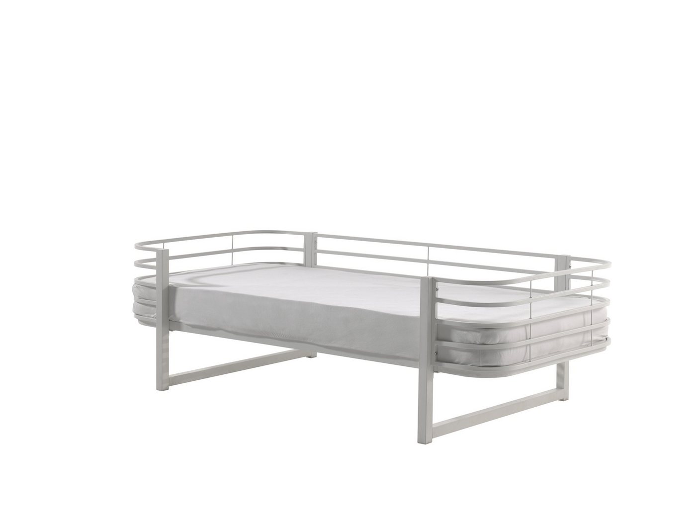 möbelando Einzelbett OSCAR, aus Metall in Weiß. Abmessungen (BxHxT) 206x62,5x99 cm von möbelando