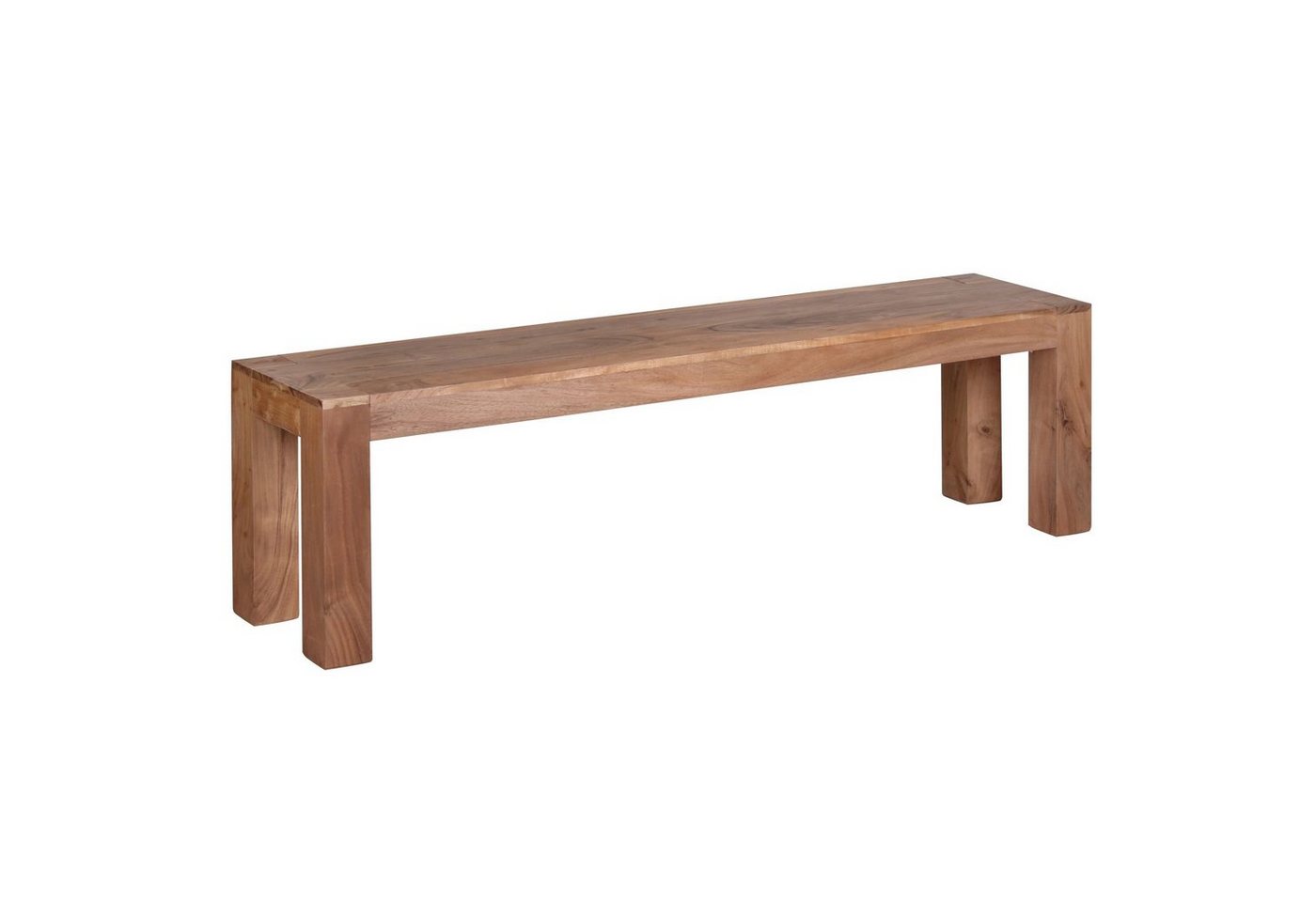 möbelando Sitzbank Esszimmer Sitzbank MUMBAI Massiv-Holz Akazie 160, Esszimmer Sitzbank MUMBAI Massiv-Holz Akazie 160 x 45 x 35 cm Holz-Bank Natur-Produkt Küchenbank im Landhaus-Stil von möbelando