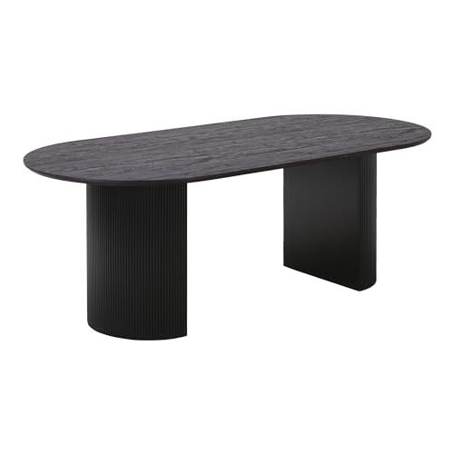 möbelando Esstisch >Boavista< in Mørkebrun, Wengeoptik - 100x75x210cm (BxHxT) von möbelando