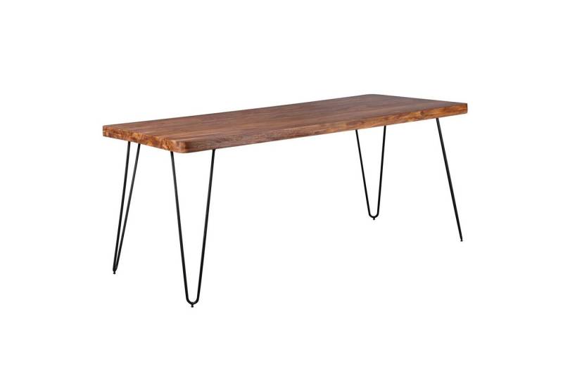 möbelando Esstisch Esstisch BAGLI Massivholz Sheesham 180 cm Esszimme, Esstisch BAGLI Massivholz Sheesham 180 cm Esszimmer-Tisch Holztisch Metallbeine Küchentisch Landhaus dunkel-braun von möbelando