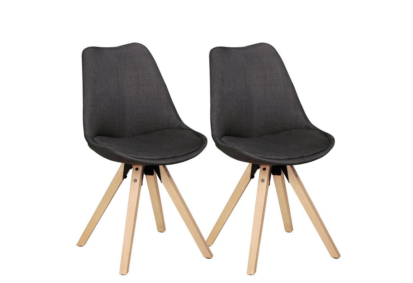 möbelando 4-Fußstuhl 2er Set Retro Esszimmerstuhl LIMA Anthrazit Polsterstuhl Stoff-Bezug (2er Set), 52 x 87 x 49 cm (B/H/L) möbelando 4-Fußstuhl 2er Set Retro Esszimmerstuhl LIMA Anthrazit Polsterstuhl Stoff-Bezug (2er Set), 52 x 87 x 49 cm (B/H/L) von möbelando