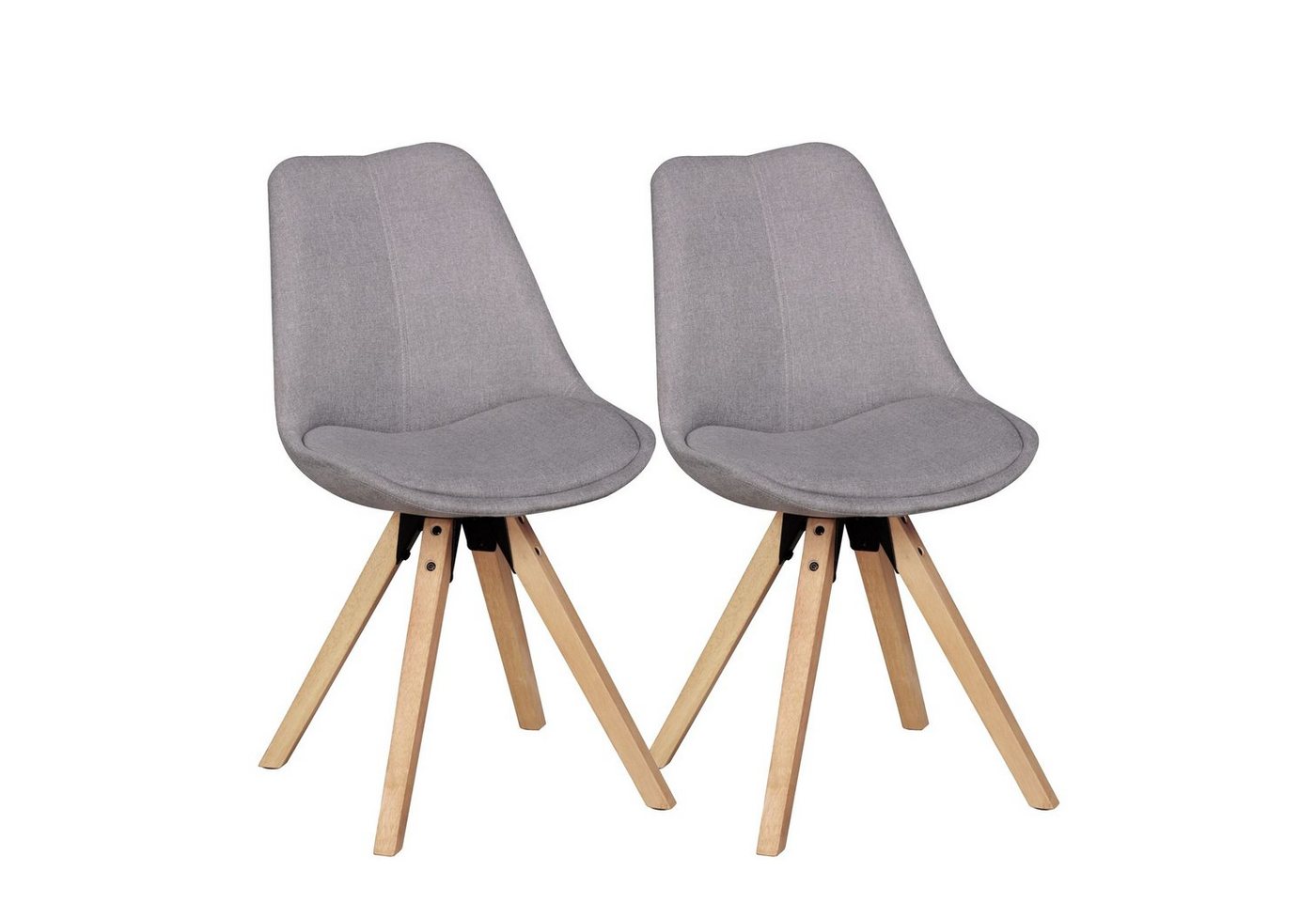 möbelando 4-Fußstuhl 2er Set Retro Esszimmerstuhl LIMA Hellgrau Polsterstuhl Stoff-Bezug (2er Set), 52 x 87 x 49 cm (B/H/L) möbelando 4-Fußstuhl 2er Set Retro Esszimmerstuhl LIMA Hellgrau Polsterstuhl Stoff-Bezug (2er Set), 52 x 87 x 49 cm (B/H/L) von möbelando