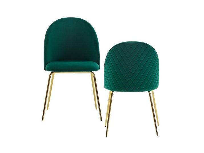 möbelando Esszimmerstuhl Design Esszimmerstuhl 2er Set Samt Grün Gepolstert, Küchenstuhl Stoff (2er Set), 53 cm (L) von möbelando