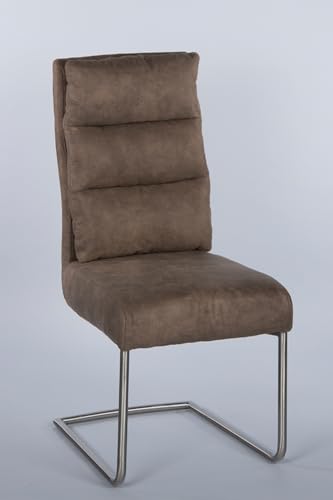 möbelando Freischwinger >Rena< (2er-Set) in Taupe - 45x100x61 (BxHxT) von möbelando